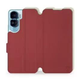 Hülle für Huawei Honor 90 Lite - Farbe Dunkelrot mit Platin