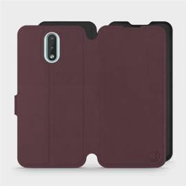 Hülle für Nokia 2.3 - Farbe Burgund mit Schwarz