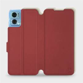 Hülle für Motorola Moto E22 - Farbe Dunkelrot mit Platin