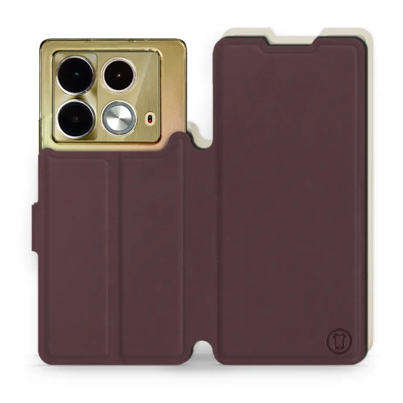 Hülle für Infinix Note 40 - Farbe Burgund mit Platin