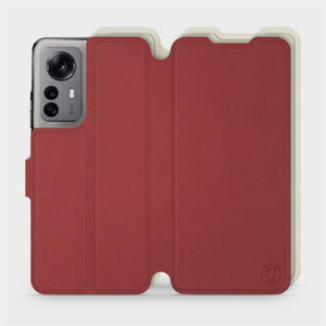 Hülle für Xiaomi 12X - Farbe Dunkelrot mit Platin