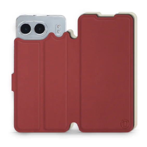 Hülle für OnePlus Nord 4 5G - Farbe Dunkelrot mit Platin