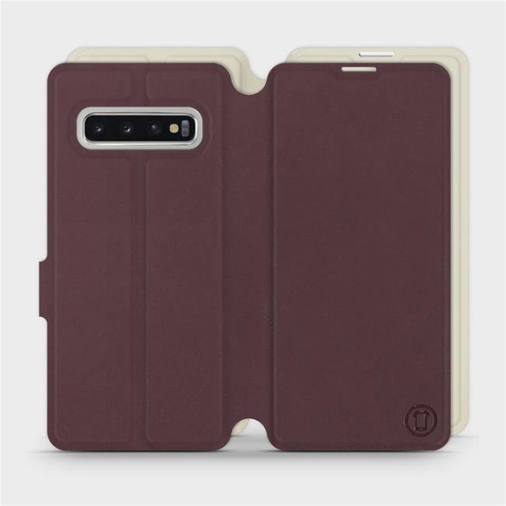 Hülle für Samsung Galaxy S10 - Farbe Burgund mit Platin
