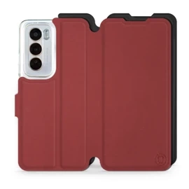 Hülle für OPPO Reno 12 5G - Farbe Dunkelrot mit Schwarz