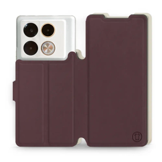 Hülle für Infinix Note 40 Pro - Farbe Burgund mit Platin