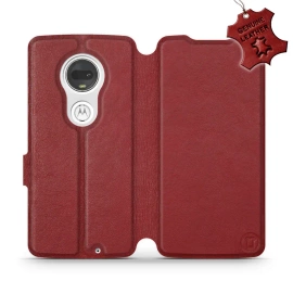 Hülle für Motorola Moto G7 - Farbe Dark Red Leather