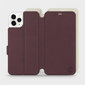 Hülle für Apple iPhone 11 Pro Max - Farbe Burgund mit Platin