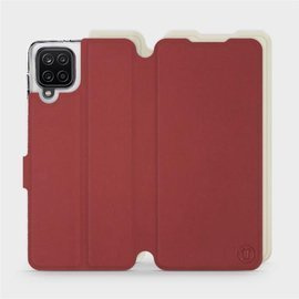 Hülle für Samsung Galaxy M12 - Farbe Dunkelrot mit Platin