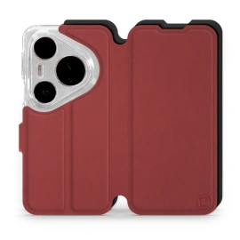 Hülle für Huawei Pura 80 Pro - Farbe Dunkelrot mit Schwarz