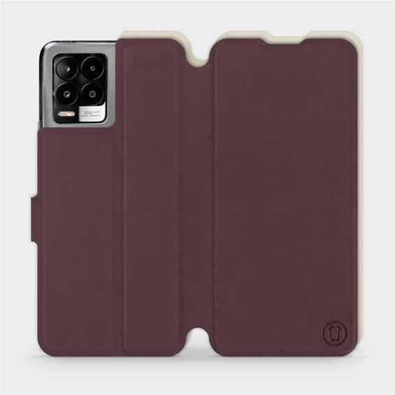 Hülle für Realme 8 Pro - Farbe Burgund mit Platin