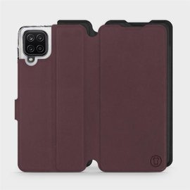 Hülle für Samsung Galaxy A12 - Farbe Burgund mit Schwarz