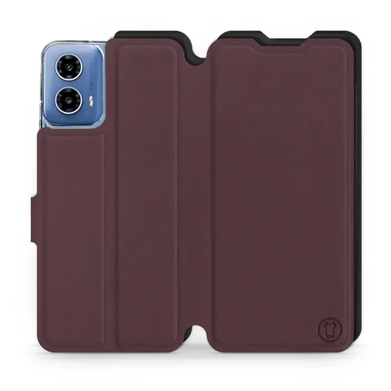 Hülle für Motorola Moto G34 5G - Farbe Burgund mit Schwarz