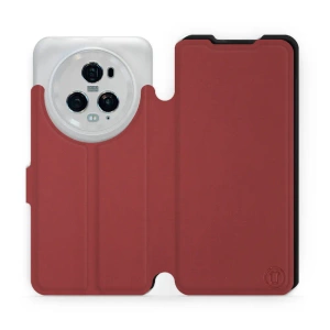 Hülle für Huawei Honor Magic5 Pro 5G - Farbe Dunkelrot mit Schwarz