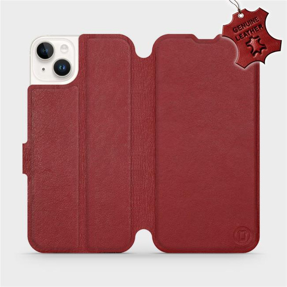 Hülle für Apple iPhone 14 Plus - Farbe Dark Red Leather