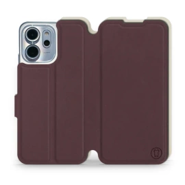 Hülle für OPPO Reno 14 FS 5G - Farbe Burgund mit Platin