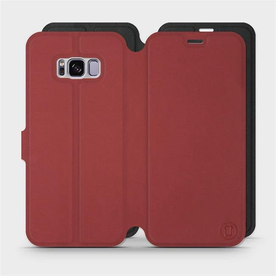 Hülle für Samsung Galaxy S8 - Farbe Dunkelrot mit Schwarz