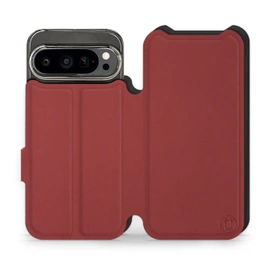 Hülle für Google Pixel 9 Pro - Farbe Dunkelrot mit Schwarz