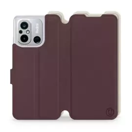 Hülle für Xiaomi Redmi 12C - Farbe Burgund mit Platin