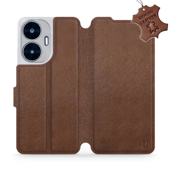 Hülle für Realme C55 - Farbe Brown Leather