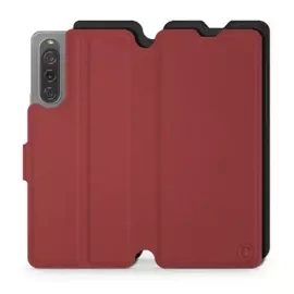 Hülle für Sony Xperia 10 V - Farbe Dunkelrot mit Schwarz