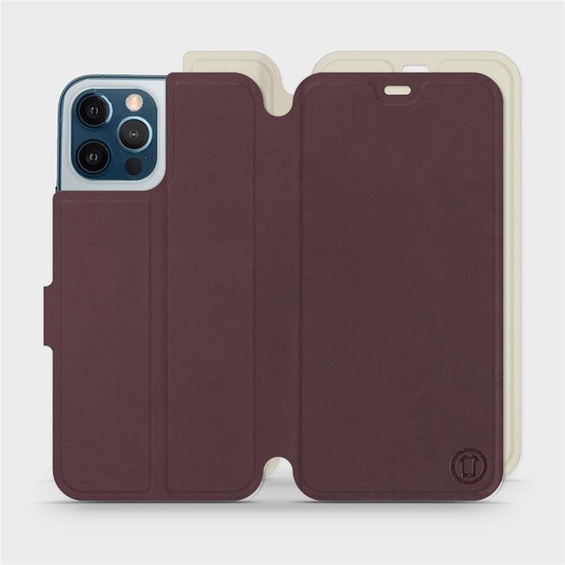 Hülle für Apple iPhone 12 Pro Max - Farbe Burgund mit Platin