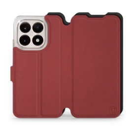 Hülle für Xiaomi 15T - Farbe Dunkelrot mit Schwarz