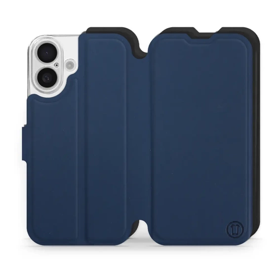Hülle für Apple iPhone 16 - Farbe Marine mit Schwarz
