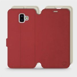 Hülle für Samsung Galaxy J6 Plus 2018 - Farbe Dunkelrot mit Platin