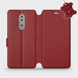 Hülle für Nokia 8 - Farbe Dark Red Leather