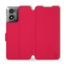 Hülle für Motorola Moto E14 - Farbe Rot mit Platin