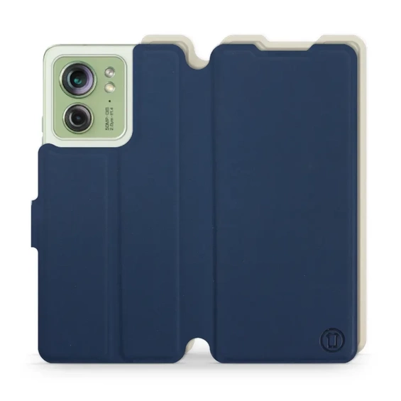 Hülle für Motorola Edge 40 - Farbe Marineblau mit Platin