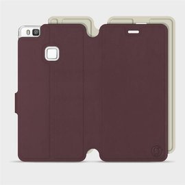 Hülle für Huawei P9 Lite - Farbe Burgund mit Platin