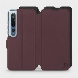 Hülle für Xiaomi Mi 10 - Farbe Burgund mit Schwarz