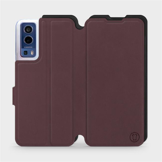 Hülle für Vivo Y52 5G - Farbe Burgund mit Schwarz