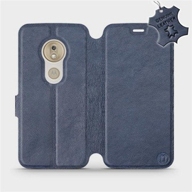 Hülle für Motorola Moto G7 Play - Farbe Blue Leather