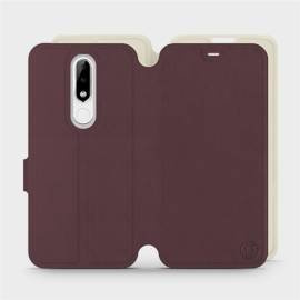 Hülle für Nokia 5.1 Plus - Farbe Burgund mit Platin