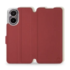 Hülle für Realme C67 4G - Farbe Dunkelrot mit Platin