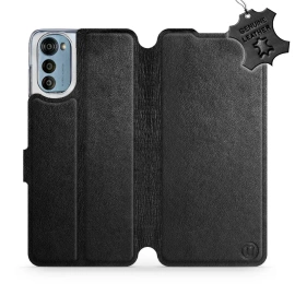 Hülle für Motorola Moto E32s - Farbe Black Leather