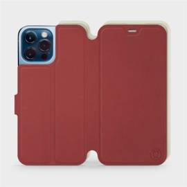 Hülle für Apple iPhone 13 Pro Max - Farbe Dunkelrot mit Platin