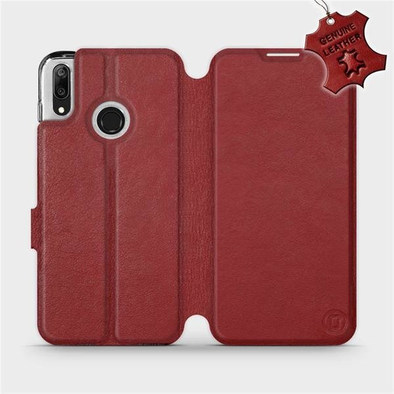 Hülle für Huawei Y7 2019 - Farbe Dark Red Leather