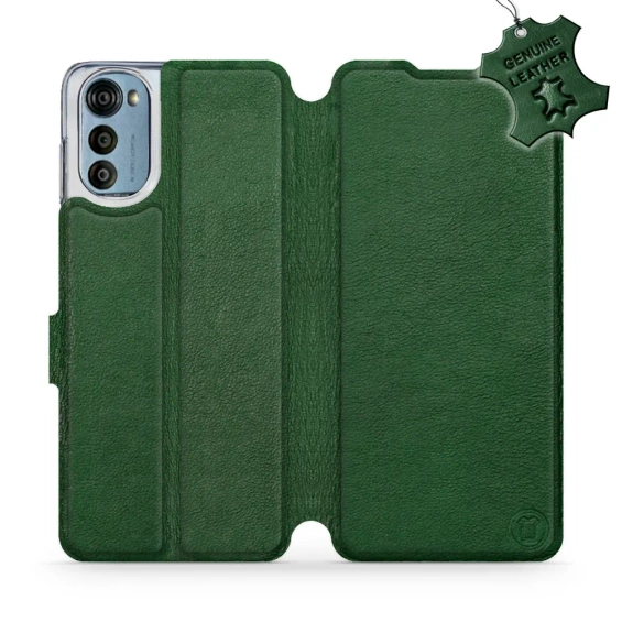 Hülle für Motorola Moto E32s - Farbe Green Leather