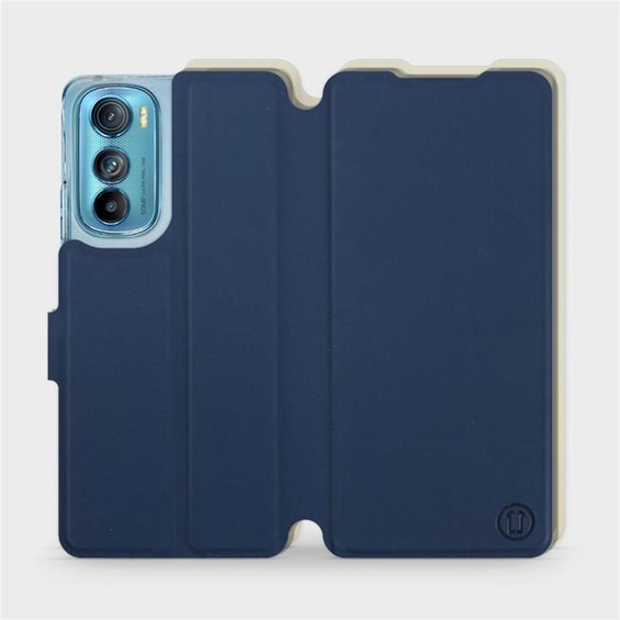 Hülle für Motorola Edge 30 5G - Farbe Marineblau mit Platin