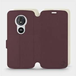 Hülle für Motorola Moto G6 Play - Farbe Burgund mit Platin