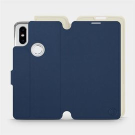 Hülle für Xiaomi Mi Mix 2S - Farbe Marineblau mit Platin