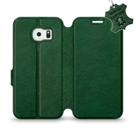 Hülle für Samsung Galaxy S6 Edge - Farbe Green Leather