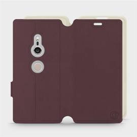 Hülle für Sony Xperia XZ2 - Farbe Burgund mit Platin