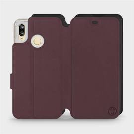 Hülle für Huawei P20 Lite - Farbe Burgund mit Schwarz
