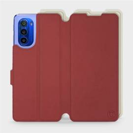 Hülle für Motorola Moto G51 5G - Farbe Dunkelrot mit Platin