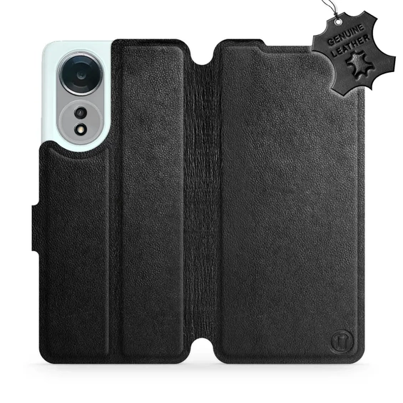 Hülle für OPPO A58 - Farbe Black Leather