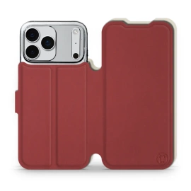 Hülle für Apple iPhone 17 Pro Max - Farbe Dunkelrot mit Platin